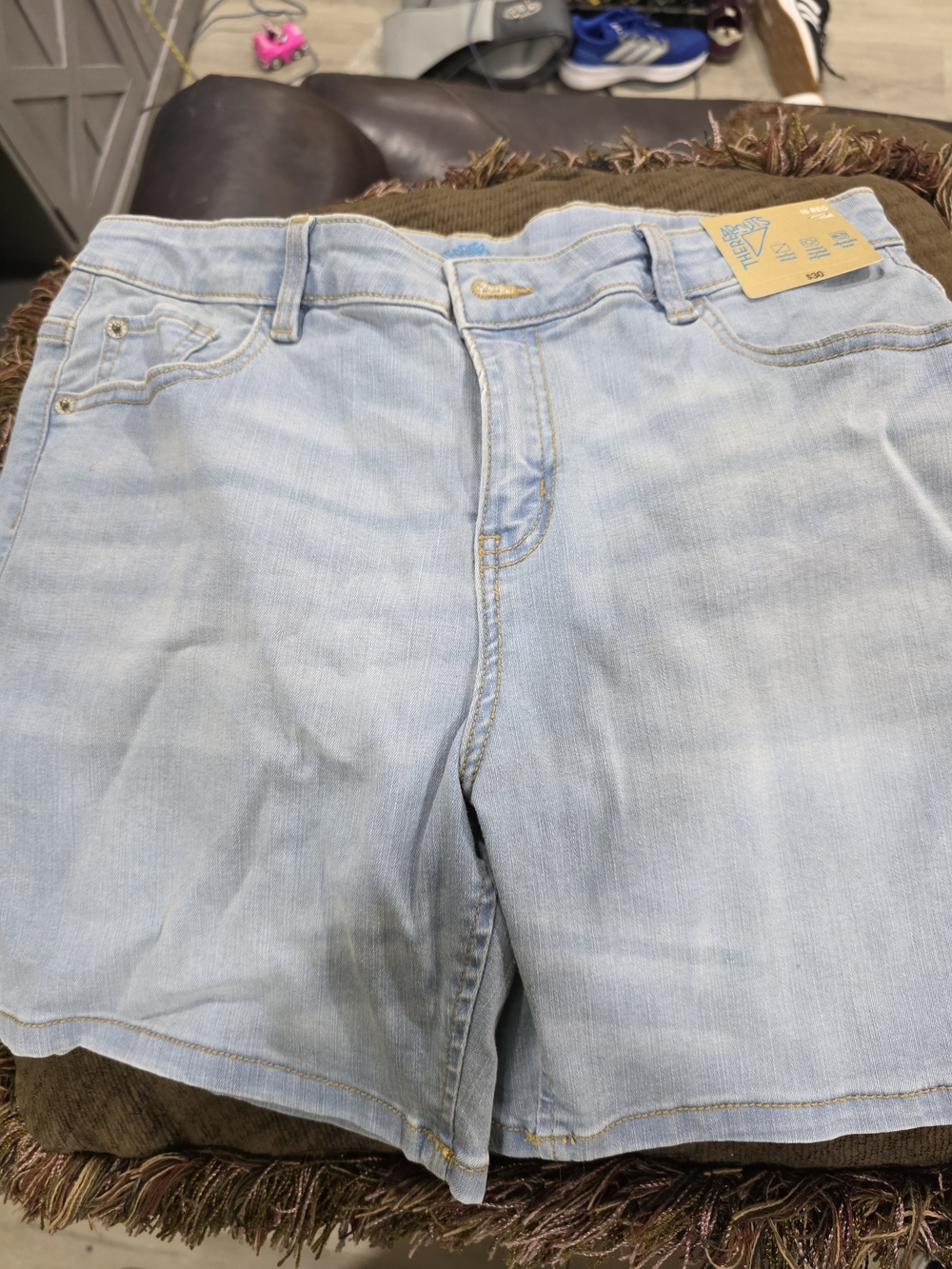 Light Blue Girls' Denim Shorts